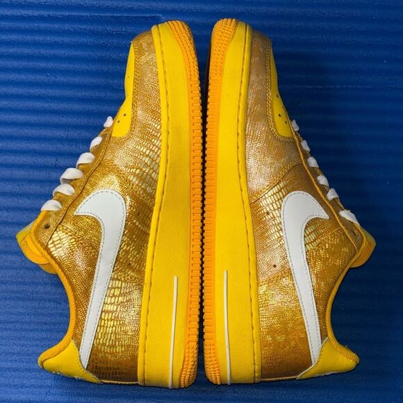 Size 7.5- Nike Air Force 1 AF1 DEL SOL Yellow Gold Shoes Sneakers 315115-714 - Picture 6 of 8